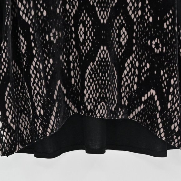 REBECCA TAYLOR Womens 100% Silk Velvet Snake Print Burnout Dolman Black Size 10 - Picture 4 of 9